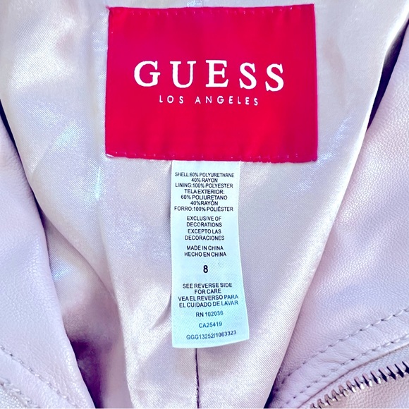 Guess Los Angeles - Pink Faux Leather Jacket - Picture 4 of 10
